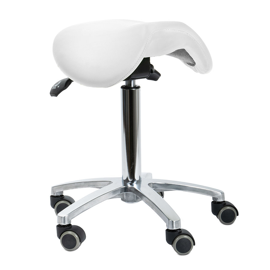 Tilting saddle shop stool